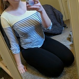 Yellow blue and white tee bought in Spain